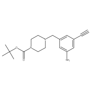 Tert-butyl 4-[(3-amino-5-ethynylphenyl)methyl]piperazine-1-carboxylate Structure