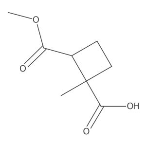 (1S,2R)-2-Methoxycarbonyl-1-methylcyclobutane-1-carboxylic acid Structure