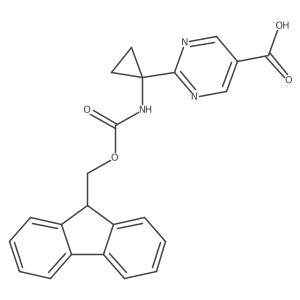 2-[1-({[(9H-fluoren-9-yl)methoxy]carbonyl}amino)cyclopropyl]pyrimidine-5-carboxylic acid Structure