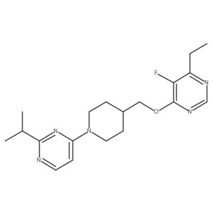 4-(4-{[(6-Ethyl-5-fluoropyrimidin-4-yl)oxy]methyl}piperidin-1-yl)-2-(propan-2-yl)pyrimidine Structure