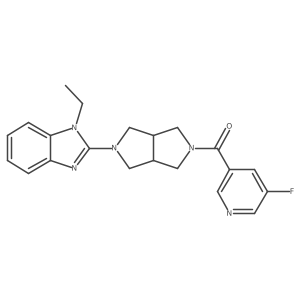 1-ethyl-2-[5-(5-fluoropyridine-3-carbonyl)-octahydropyrrolo[3,4-c]pyrrol-2-yl]-1H-1,3-benzodiazole结构式