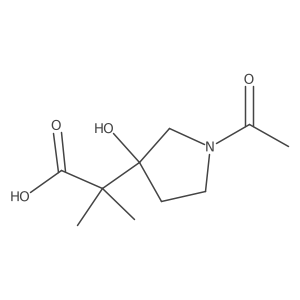 2-(1-acetyl-3-hydroxy-pyrrolidin-3-yl)-2-methyl-propanoic acid结构式