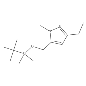 5-(((tert-Butyldimethylsilyl)oxy)methyl)-3-(iodomethyl)-1-methyl-1H-pyrazole结构式