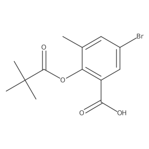 5-Bromo-2-(2,2-dimethyl-1-oxopropoxy)-3-methylbenzoic acid Structure
