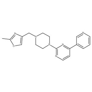 2-{4-[(2-Methyl-1,3-oxazol-4-yl)methyl]piperazin-1-yl}-4-(pyridin-3-yl)pyrimidine结构式