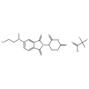 5-[(2-aminoethyl)(methyl)amino]-2-(2,6-dioxopiperidin-3-yl)-2,3-dihydro-1H-isoindole-1,3-dione; trifluoroacetic acid结构式
