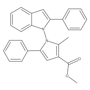 Methyl 2-methyl-5-phenyl-1-(2-phenyl-1H-indol-1-yl)-1H-pyrrole-3-carboxylate结构式