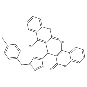 3-({1-[(4-fluorophenyl)methyl]-1H-1,2,3-triazol-4-yl}(4-hydroxy-2-oxo-2H-chromen-3-yl)methyl)-4-hydroxy-2H-chromen-2-one结构式