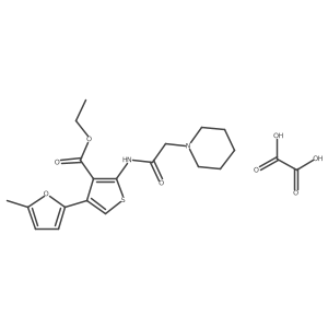 Ethyl 4-(5-methylfuran-2-yl)-2-(2-(piperidin-1-yl)acetamido)thiophene-3-carboxylate oxalate结构式