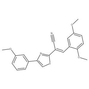 (Z)-3-(2,5-dimethoxyphenyl)-2-(4-(3-methoxyphenyl)thiazol-2-yl)acrylonitrile Structure