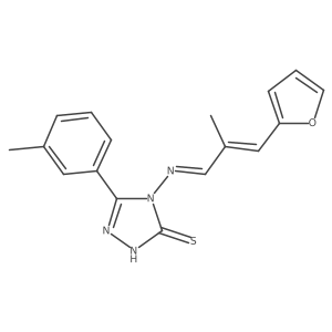 4-((3-(Furan-2-yl)-2-methylallylidene)amino)-3-(m-tolyl)-1H-1,2,4-triazole-5(4H)-thione结构式