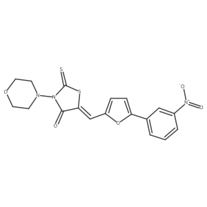 (E)-3-morpholino-5-((5-(3-nitrophenyl)furan-2-yl)methylene)-2-thioxothiazolidin-4-one Structure