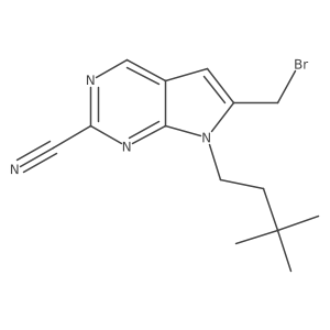 6-Bromomethyl-7-(3,3-dimethyl-butyl)-7H-pyrrolo[2,3-d]pyrimidine-2-carbonitrile Structure