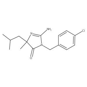 2-Amino-3-[(4-chlorophenyl)methyl]-5-methyl-5-(2-methylpropyl)imidazol-4-one结构式