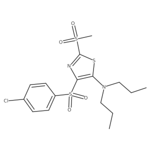 4-((4-chlorophenyl)sulfonyl)-2-(methylsulfonyl)-N,N-dipropylthiazol-5-amine结构式