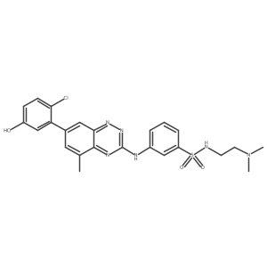 3-[7-(2-chloro-5-hydroxy-phenyl)-5-methyl-benzo[1,2,4]triazin-3-ylamino]-N-(2-dimethylamino-ethyl)-benzenesulfonamide结构式