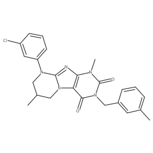 9-(3-chlorophenyl)-1,7-dimethyl-3-(3-methylbenzyl)-6,7,8,9-tetrahydropyrimido[2,1-f]purine-2,4(1H,3H)-dione Structure