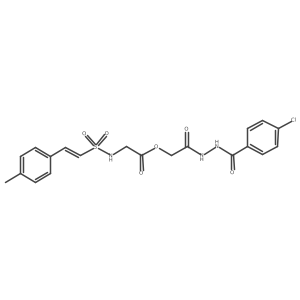 2-[(4-Chlorophenyl)formohydrazido]-2-oxoethyl 2-[2-(4-methylphenyl)ethenesulfonamido]acetate Structure