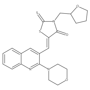 (Z)-5-((2-morpholinoquinolin-3-yl)methylene)-3-((tetrahydrofuran-2-yl)methyl)-2-thioxothiazolidin-4-one结构式