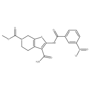 methyl 3-carbamoyl-2-(3-nitrobenzamido)-4,5-dihydrothieno[2,3-c]pyridine-6(7H)-carboxylate Structure
