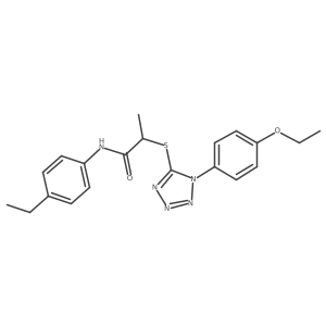 2-((1-(4-ethoxyphenyl)-1H-tetrazol-5-yl)thio)-N-(4-ethylphenyl)propanamide Structure