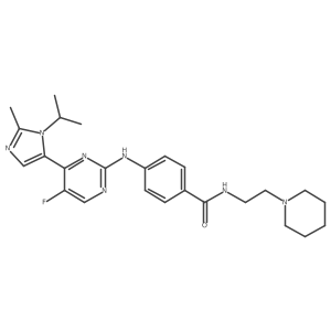 4-({5-Fluoro-4-[2-Methyl-1-(Propan-2-Yl)-1h-Imidazol-5-Yl]pyrimidin-2-Yl}amino)-N-[2-(Piperidin-1-Yl)ethyl]benzamide Structure