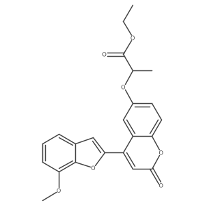 ethyl 2-{[4-(7-methoxy-1-benzofuran-2-yl)-2-oxo-2H-chromen-6-yl]oxy}propanoate结构式