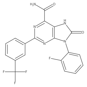 9-(2-fluorophenyl)-8-oxo-2-(3-(trifluoromethyl)phenyl)-8,9-dihydro-7H-purine-6-carboxamide Structure