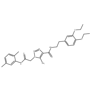 5-amino-N-(3,4-diethoxyphenethyl)-1-(2-((2,5-dimethylphenyl)amino)-2-oxoethyl)-1H-1,2,3-triazole-4-carboxamide结构式