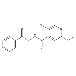 5-chloro-2-(methylsulfanyl)-N'-(pyridin-4-ylcarbonyl)pyrimidine-4-carbohydrazide Structure