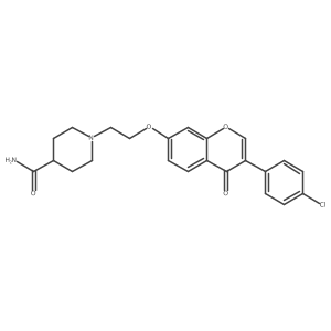 1-(2-((3-(4-chlorophenyl)-4-oxo-4H-chromen-7-yl)oxy)ethyl)piperidine-4-carboxamide结构式