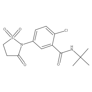 N-(tert-butyl)-2-chloro-5-(1,1-dioxido-3-oxoisothiazolidin-2-yl)benzamide结构式