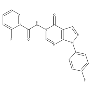 2-fluoro-N-(1-(4-fluorophenyl)-4-oxo-1H-pyrazolo[3,4-d]pyrimidin-5(4H)-yl)benzamide Structure