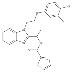 N-(1-{1-[2-(4-chloro-3-methylphenoxy)ethyl]-1H-1,3-benzodiazol-2-yl}ethyl)furan-2-carboxamide Structure