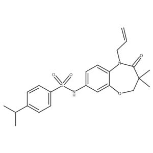 N-(5-allyl-3,3-dimethyl-4-oxo-2,3,4,5-tetrahydrobenzo[b][1,4]oxazepin-8-yl)-4-isopropylbenzenesulfonamide结构式