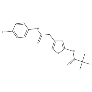 N-(4-(2-((4-bromophenyl)amino)-2-oxoethyl)thiazol-2-yl)pivalamide结构式