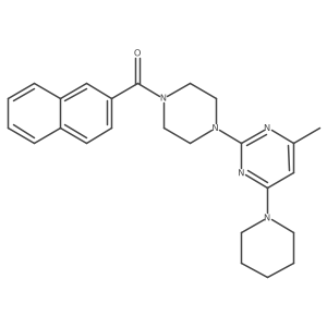4-Methyl-2-[4-(naphthalene-2-carbonyl)piperazin-1-yl]-6-(piperidin-1-yl)pyrimidine Structure