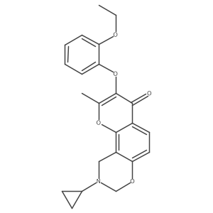 9-cyclopropyl-3-(2-ethoxyphenoxy)-2-methyl-9,10-dihydrochromeno[8,7-e][1,3]oxazin-4(8H)-one Structure
