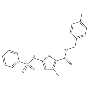 5-Thiazolecarboxamide, 4-methyl-N-[(4-methylphenyl)methyl]-2-[(phenylsulfonyl)amino]-结构式