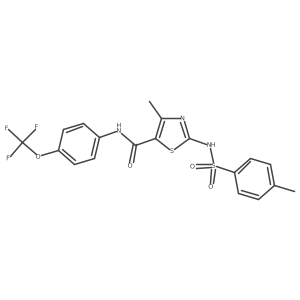 5-Thiazolecarboxamide, 4-methyl-2-[[(4-methylphenyl)sulfonyl]amino]-N-[4-(trifluoromethoxy)phenyl]- Structure