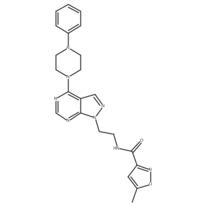 5-methyl-N-{2-[4-(4-phenylpiperazin-1-yl)-1H-pyrazolo[3,4-d]pyrimidin-1-yl]ethyl}-1,2-oxazole-3-carboxamide结构式