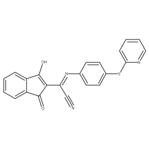 2-(1,3-Dioxoindan-2-ylidene)-2-((4-(2-pyridylthio)phenyl)amino)ethanenitrile结构式