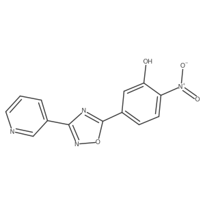 2-Nitro-5-(3-(pyridin-3-yl)-1,2,4-oxadiazol-5-yl)phenol结构式