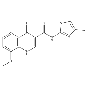 8-methoxy-N-[(2Z)-4-methyl-1,3-thiazol-2(3H)-ylidene]-4-oxo-1,4-dihydroquinoline-3-carboxamide结构式