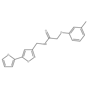 Cc1cccc(OCC(=O)NCc2cc(-c3ccco3)on2)c1结构式