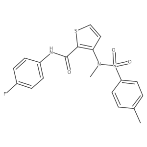 N-(4-fluorophenyl)-3-(N-methyl4-methylbenzenesulfonamido)thiophene-2-carboxamide结构式