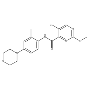 5-chloro-N-[2-methyl-4-(morpholin-4-yl)phenyl]-2-(methylsulfanyl)pyrimidine-4-carboxamide结构式