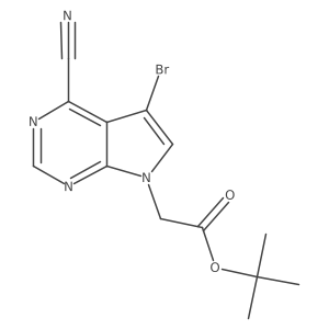 1,1-Dimethylethyl 5-bromo-4-cyano-7H-pyrrolo[2,3-d]pyrimidine-7-acetate Structure