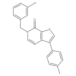 3-(3-chlorobenzyl)-7-(4-methylphenyl)thieno[3,2-d]pyrimidin-4(3H)-one结构式