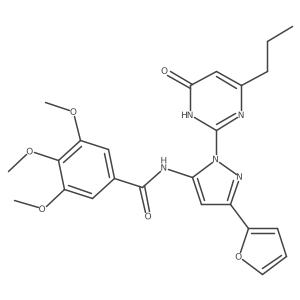 N-(3-(furan-2-yl)-1-(6-oxo-4-propyl-1,6-dihydropyrimidin-2-yl)-1H-pyrazol-5-yl)-3,4,5-trimethoxybenzamide Structure